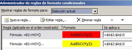 Reglas de formato condicional