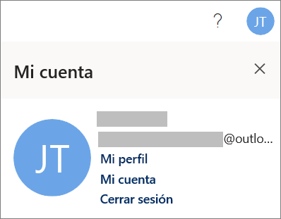 Muestra la opción Cerrar sesión de Office para la web