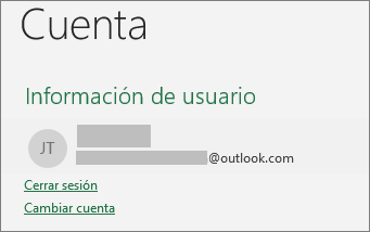 Muestra el vínculo para cerrar la sesión en la vista Backstage de Office en Windows