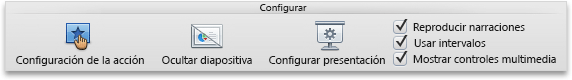 Pestaña Presentación con diapositivas, grupo Configurar