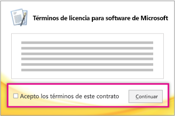 Lea y acepte los términos de la licencia