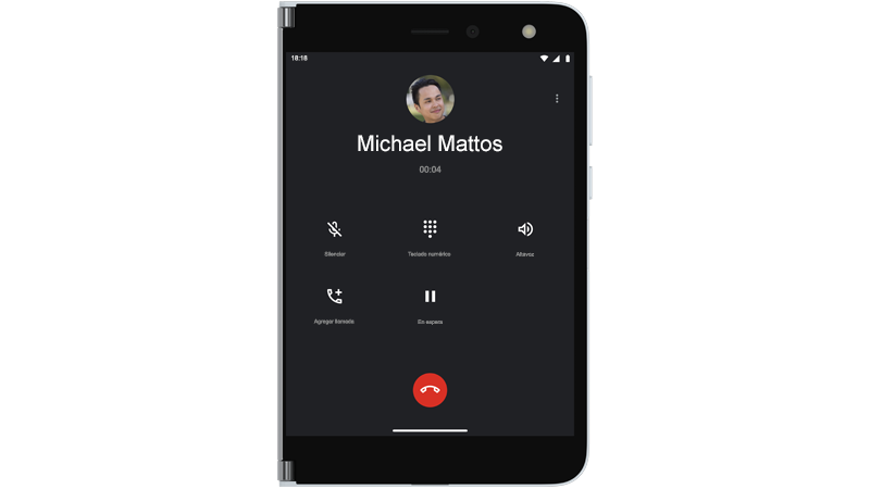 Llamada de teléfono en curso en Surface Duo