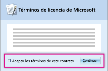 Lea y acepte los términos de la licencia