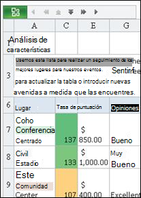 Visor de Excel para móvil