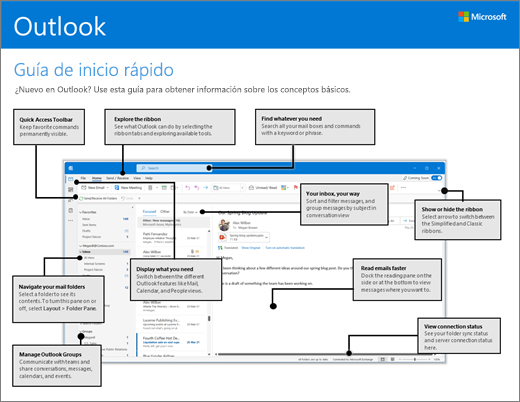 Guía de inicio rápido de Outlook 2016 (Windows)