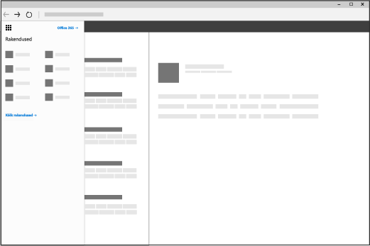 Brauseriaknas avatud Office 365 rakendusekäiviti