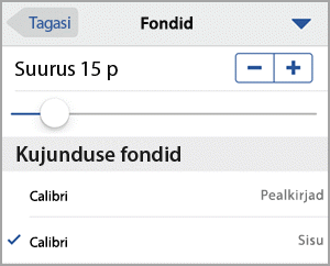 Vali fondi suurus