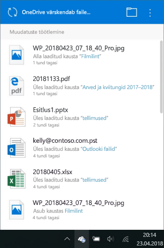 OneDrive töötleb muudatusi