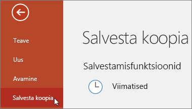 Fail > Salvesta koopia