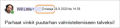 Näyttökuva, jossa näkyy yhteisön omistajan merkit Teamsissa (ilmainen).