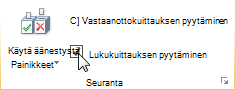 Valintanauhan Pyydä lukukuittaus -komento