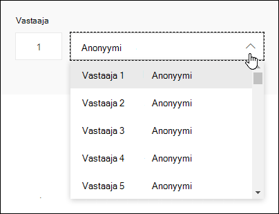 Vastaajien avattavan luettelon tarkasteleminen Microsoft Forms