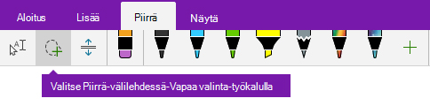 Vapaa valinta -painike Piirrä-välilehdessä