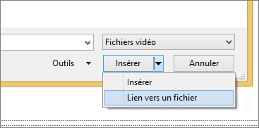 Boîte de dialogue Insérer une vidéo dans PowerPoint