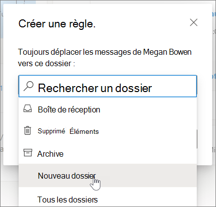 Créer une règle dans Outlook sur le Web