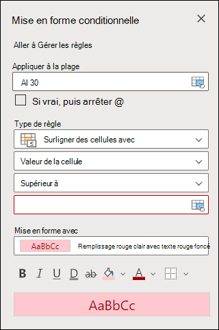 Nouvelle règle : étape 1