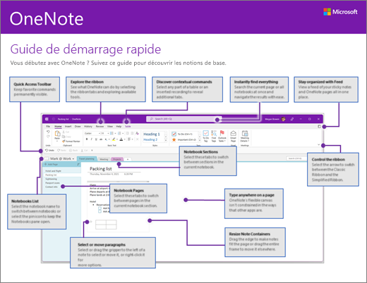 Guide de démarrage rapide de OneNote 2016 (Windows)