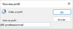 Entrez un nom de profil.