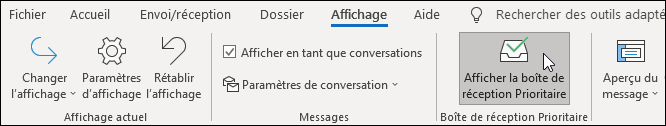 Afficher la boîte de réception prioritaire
