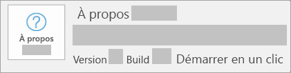 La capture d’écran montrant la version et sous-version correspond à Démarrer en un clic