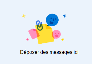 Déposer des messages s’affiche lorsque vous faites glisser un e-mail vers un autre e-mail.