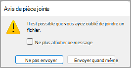 Image de la boîte de dialogue « Rappel de pièce jointe ».
