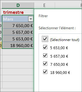 Option de filtre numérique personnalisé