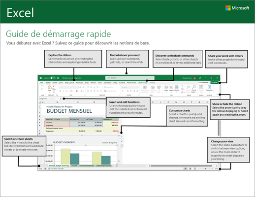 Guide de démarrage rapide d’Excel 2016 (Windows)