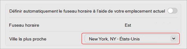 Paramètres pour modifier votre fuseau horaire sur MacOS