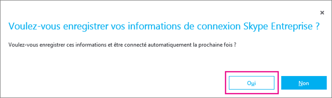 Cliquez sur Oui pour enregistrer votre mot de passe afin de vous connecter automatiquement la prochaine fois.