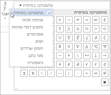 סימנים מתמטיים בסיסיים