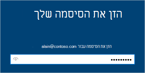 הזן את מסך הסיסמה שלך