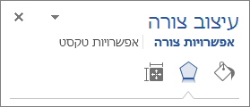 הכרטיסיה 'אפקטים' בחלונית 'עיצוב צורה'