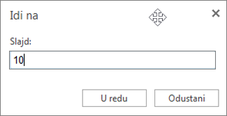 Unos broja slajda