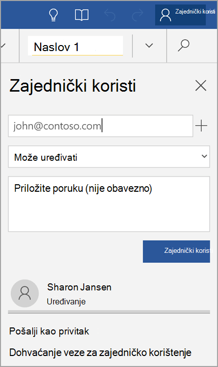 Zajedničko korištenje datoteke