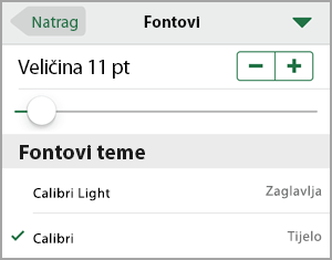 Promjena veličine fonta