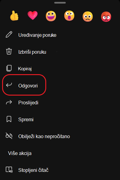 Crveni okvir ističe drugu mogućnost na izborniku s više mogućnosti, a to je odgovor.