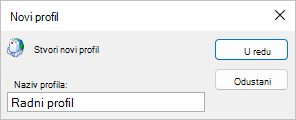 Unesite naziv profila.