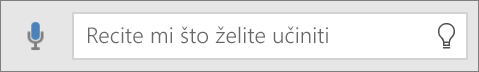 Prikazuje ikonu „Recite mi” u okviru za pretraživanje sustava Office Mobile