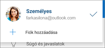 Fiók hozzáadása az Android OneDrive appban