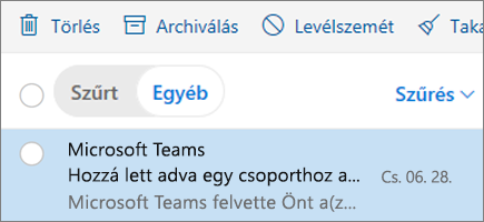Üzenetek archiválása a Webes Outlookban