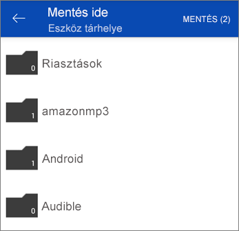 Fájlok mentése a OneDrive-ról