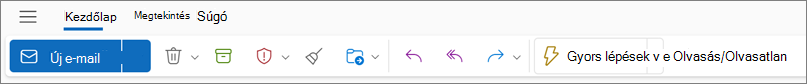 Az új Windows Outlook menüszalagja