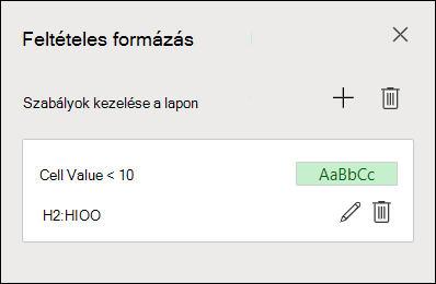 A feltételes formázási szabály második lépését mutató kép