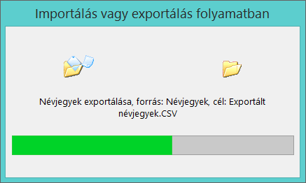 Kép az exportálás állapotjelző sávjáról.