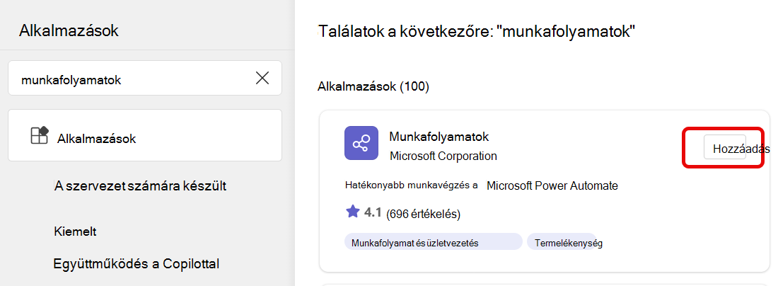 munkafolyamatok hozzáadása