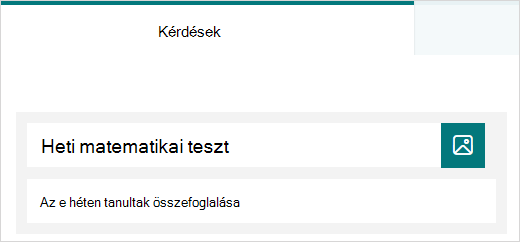 Cím és leírásminta egy teszthez a Microsoft Forms