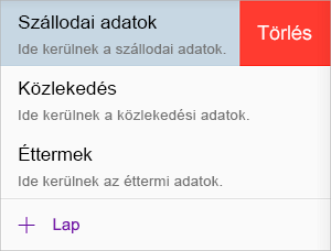 Lap törlése az iOS OneNote-ban