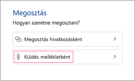 Megosztás mellékletként