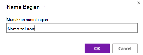 Masukkan nama untuk bagian baru